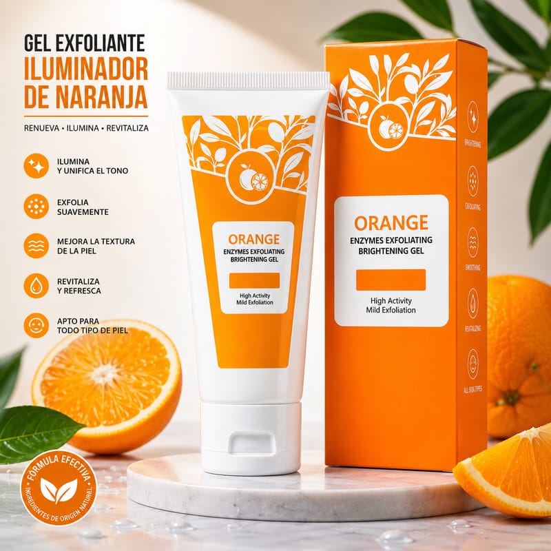 🍊 GEL EXFOLIANTE ILUMINADOR DE NARANJA | Renueva, Ilumina y Revitaliza tu Piel