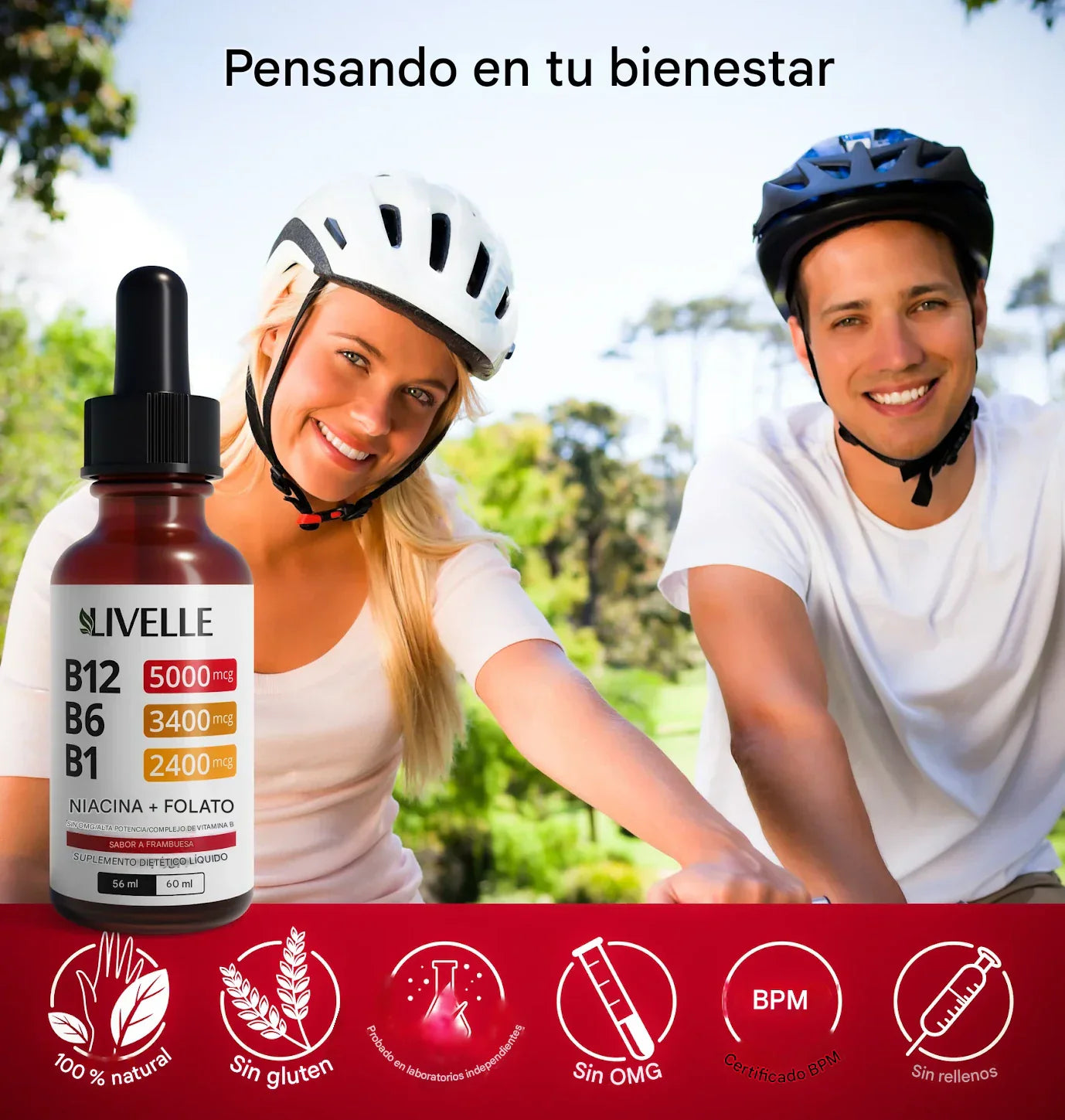 SUPLEMENTO LÍQUIDO DE VITAMINA B12 CON FRAMBUESA OFERTA 2X1