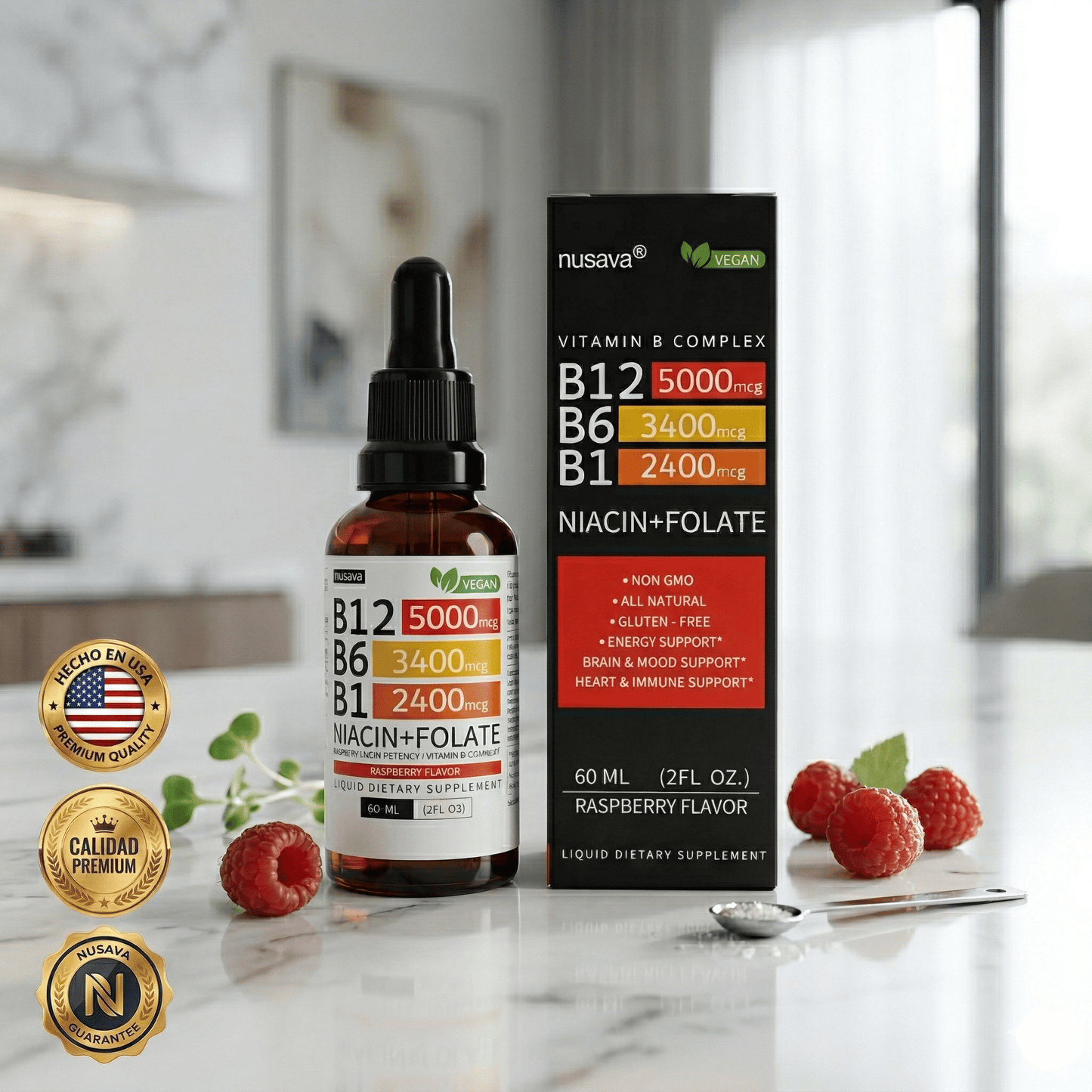 Nusava® Vitamina B Complex (B1, B6, B12, Niacina, Folato) | Frena el Dolor y la Debilidad
