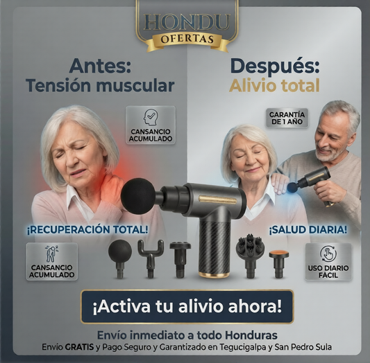 AlivioPro™ 6X – Pistola Profesional de Masaje Muscular Portátil con Garantía